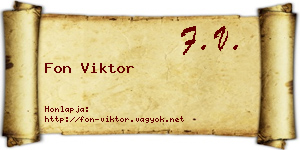 Fon Viktor névjegykártya
